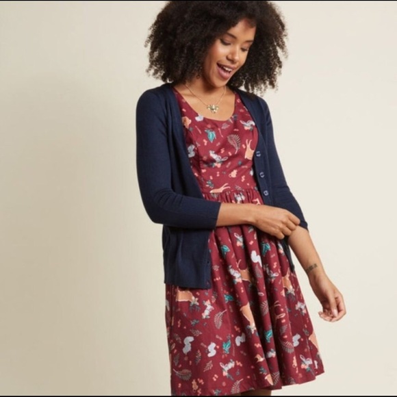 ModCloth Optimistic Effect Forest Critters Dress - Picture 3 of 14